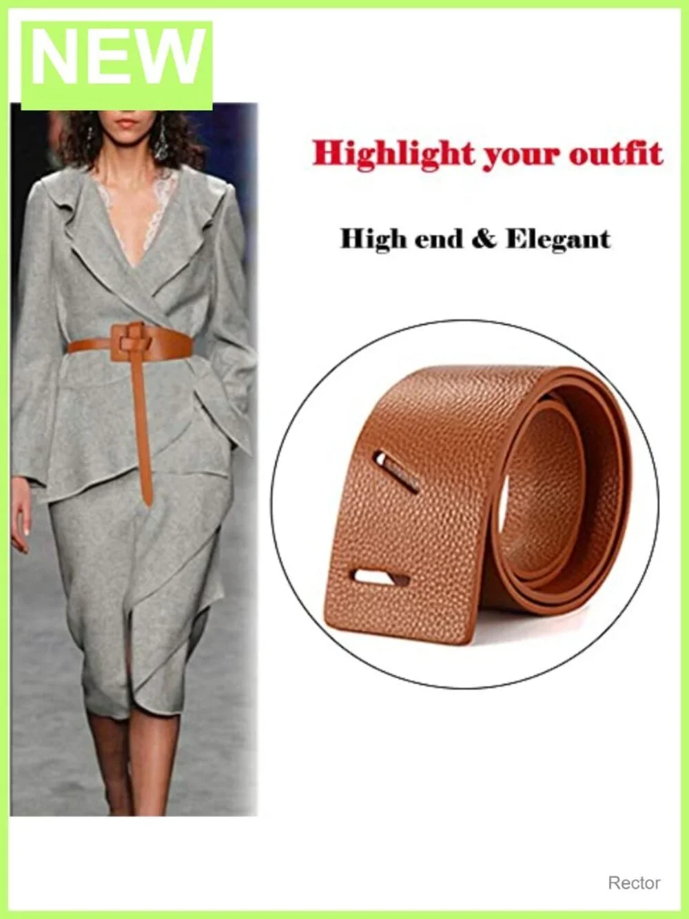 Genuine Leather Tie Knot Waist Belt for Women Dress Jeans Coat
